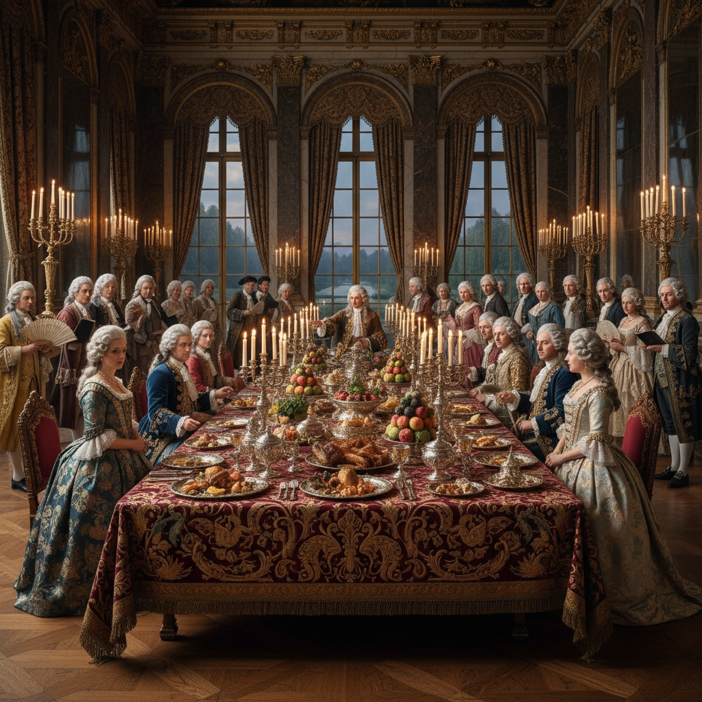 plongez dans l'univers somptueux de louis xiv à versailles et découvrez les repas royaux, véritables festins du temps du roi soleil mêlant gastronomie, histoire et luxe.