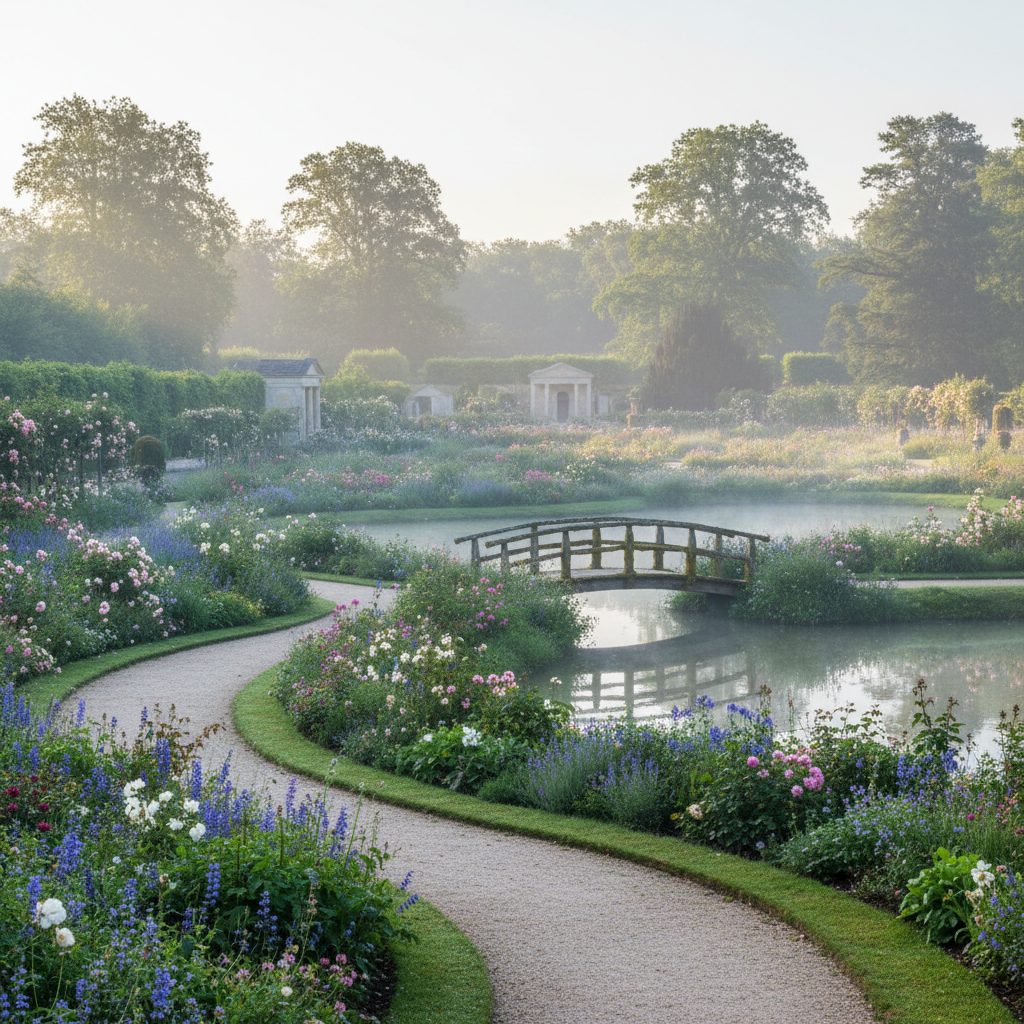 découvrez l'élégance et la beauté naturelle d'un jardin à l'anglaise, où éclats de couleurs et charme s'entremêlent pour un voyage enchanteur au cœur de la nature.
